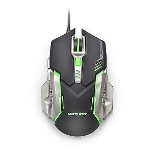 Mouse Gamer Multilaser 2400 Dpi MO269 Preto e Grafite