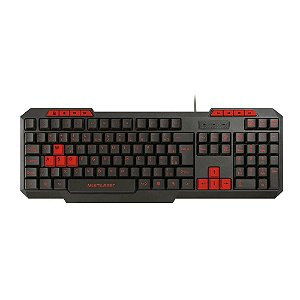 Teclado Gamer Multilaser Slim Multimídia TC242 Preto e Vermelho