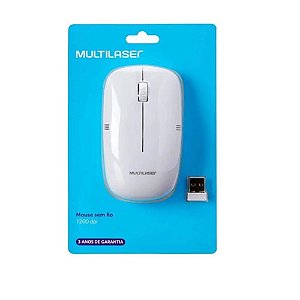 Mouse Sem Fio Multilaser MO286 Branco