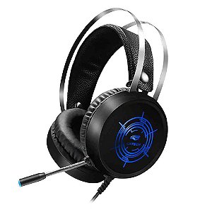 Fone de Ouvido Headset Gamer C3Tech Harrier LED C/ Fio USB PH-G330V2 Preto