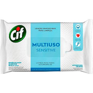 Lenço Umedecido Cif Com 20 Unidades Multiuso Sensitive