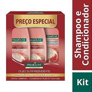 Kit Palmolive 2 Shampoo + 1 Condicionador Óleo Surpreendente