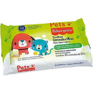 Toalhas Umedecidas Fisher-Price Com 50 Unidades Pets