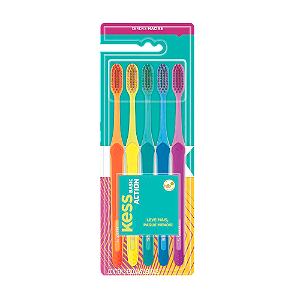 Kit Escova Dental Kess Basic Macia Com 5 Unidades