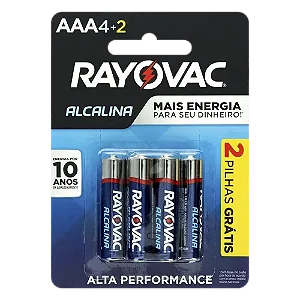 Pilhas Rayovac AAA com 6 unidades