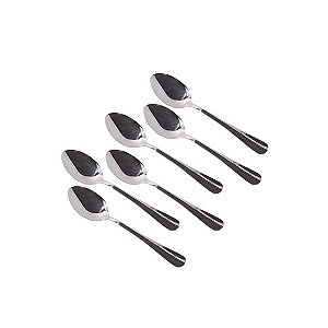 Conjunto Lyor com 6 colheres para mesa de aço inox