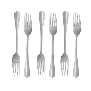 Conjunto de 6 Garfos Lyor Para Mesa De Aço Inox Positano 20cm