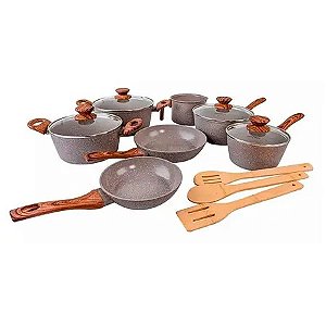 Jogo De Panelas Ceramica Antiaderente Indução Mimo Style Cook Grafito 10 Peças
