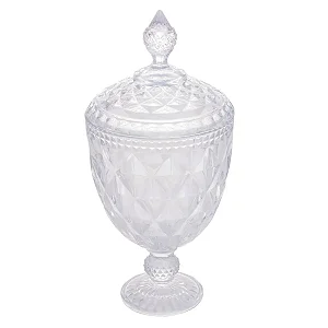 Potiche com pé Diamond de cristal Lyor 7770 15x32cm