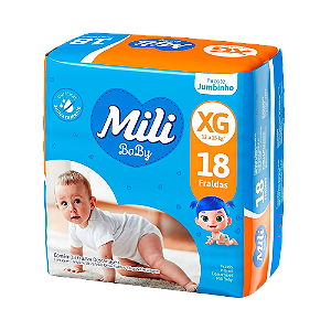 Fraldas Descartáveis Mili Ultra Seca Jumbinho tamanho XG (18 unidades)