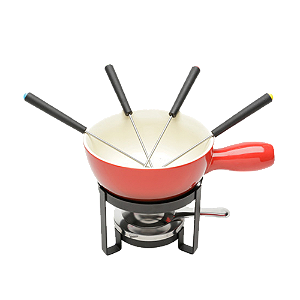 Aparelho Para Fondue Lyor 8 Peças Cerâmica Vermelho