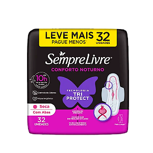 Absorvente Sempre Livre Noite & Dia Seco Com Abas Com 32