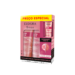 Kit Eudora Shampoo + Condicionador + Leave Nutri Rosé