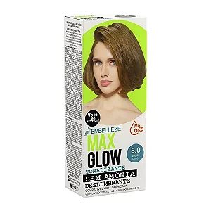Coloração Max Glow Sem Amônia 8.0 Louro Claro