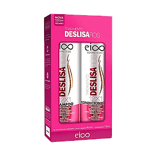 Kit Eico Shampoo 800ml + Condicionador 750ml Deslisa Fios