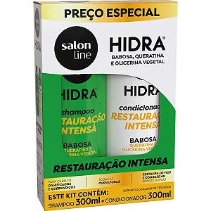 Kit Salon Line Shampoo 300ml + Condicionador 300ML Restauração Intensa Babosa