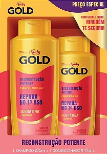 Kit Niely Gold Shampoo 275ML + Condicionador 175ML Reconstrução Potente