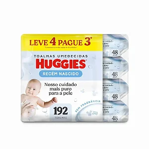 Lenço Umedecido Huggies Leve 4 Pague 3 Pure Care Com 192
