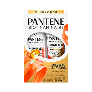 Kit Shampoo 300ML + Condicionador 150ML Pantene Biotinamina B3