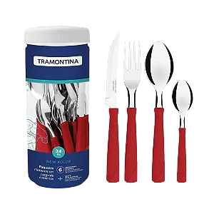 Faqueiro Tramontina 24 Peças Vermelho