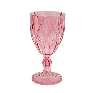 Taça Lyor Diamond Vermelha Acrílico 330ML