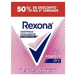 Desodorante Roll-On Rexona Com 2 Power Dry 50ML