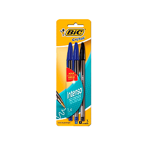 Caneta Bic Cristal 1.6MM Com 3 Sortidas.