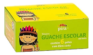 Tempera Guache Pira GE2000 Com 6 Tubos 15ML