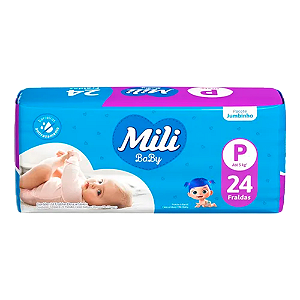 Fralda Descartável Mili Jumbinho P Seca Com 24
