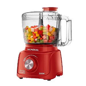 Mini Processador Mondial Vermelho 300W