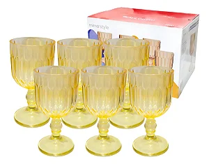 Jogo De Taça Mimo Style VD25016 Majestic Âmbar 350ML