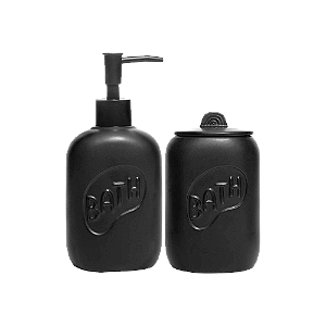 Conjunto Para Banheiro Lyor 2 Peças Preto