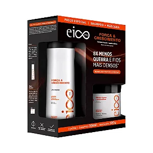 Kit Eico Pró Shampoo 300ML + Creme De Tratamento 300G Força & Crescimento