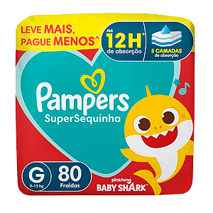 Fralda Descartável Pampers Leve + Pague - Supersec Tamanho G Com 80 Unidades