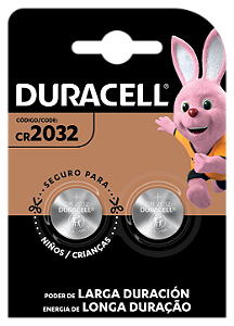 Bateria Duracell CR2032 Com 2 Alcalina
