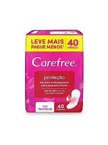 Protetor Diário Carefree Proteção Sem Perfume Com 40