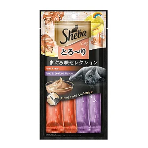 Petisco Sheba Atum E Camarão Com 4 Sachê 48G
