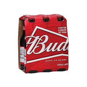 Cerveja Budweiser Long Neck com 6 Unid. 330ml