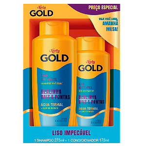 Kit Niely Gold Shampoo 275ml e Condicionador 175ml Liso Impecável