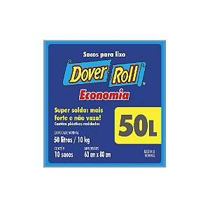 Saco de Lixo Dover Roll 50l com 10 Sacos