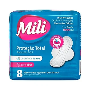 Absorvente Mili Conforto Total Suave Com 8 Com Abas
