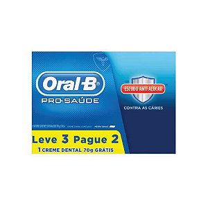 Creme Dental Oral-B Leve 3 pague 2 Proteção Açúcar 70g