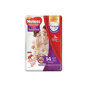 Fralda Descartável Huggies Turma da Mônica Supreme Care Roupinha Jumbo XG C/14