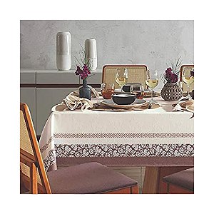 Toalha de Mesa Karsten Imperial Celebration 12 lugares Bege 1,80m x 3,20m 3451988