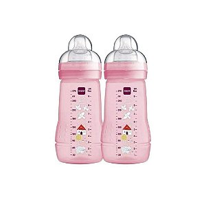 Kit Mamadeiras Mam Fashion Bottle Easy Active Girls com 2 Peças 270ml