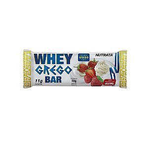 Barra de Proteína Nutrata Whey Grego Morango 40g