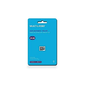 Cartão de Memória Multilaser Classe 4 8GB MC141