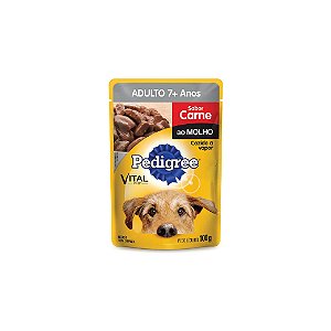 Ração Pedigree Sachê Adulto 7+ Anos Carne ao Molho 100g