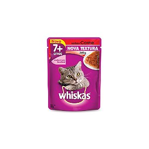 Ração Whiskas Sachê Carne Adulto 7+ Anos 85g