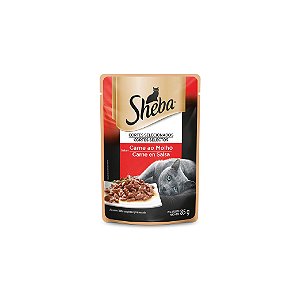 Ração Sheba Sachê Carne ao Molho 85g